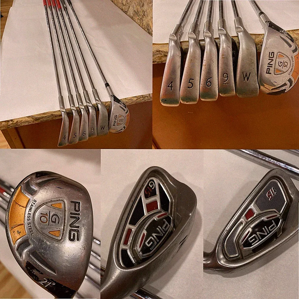 Ping G10 Hybrid 21 Degree G15 Wedge Black Dot i15 4,5,6,9 Irons Lot Golf Clubs