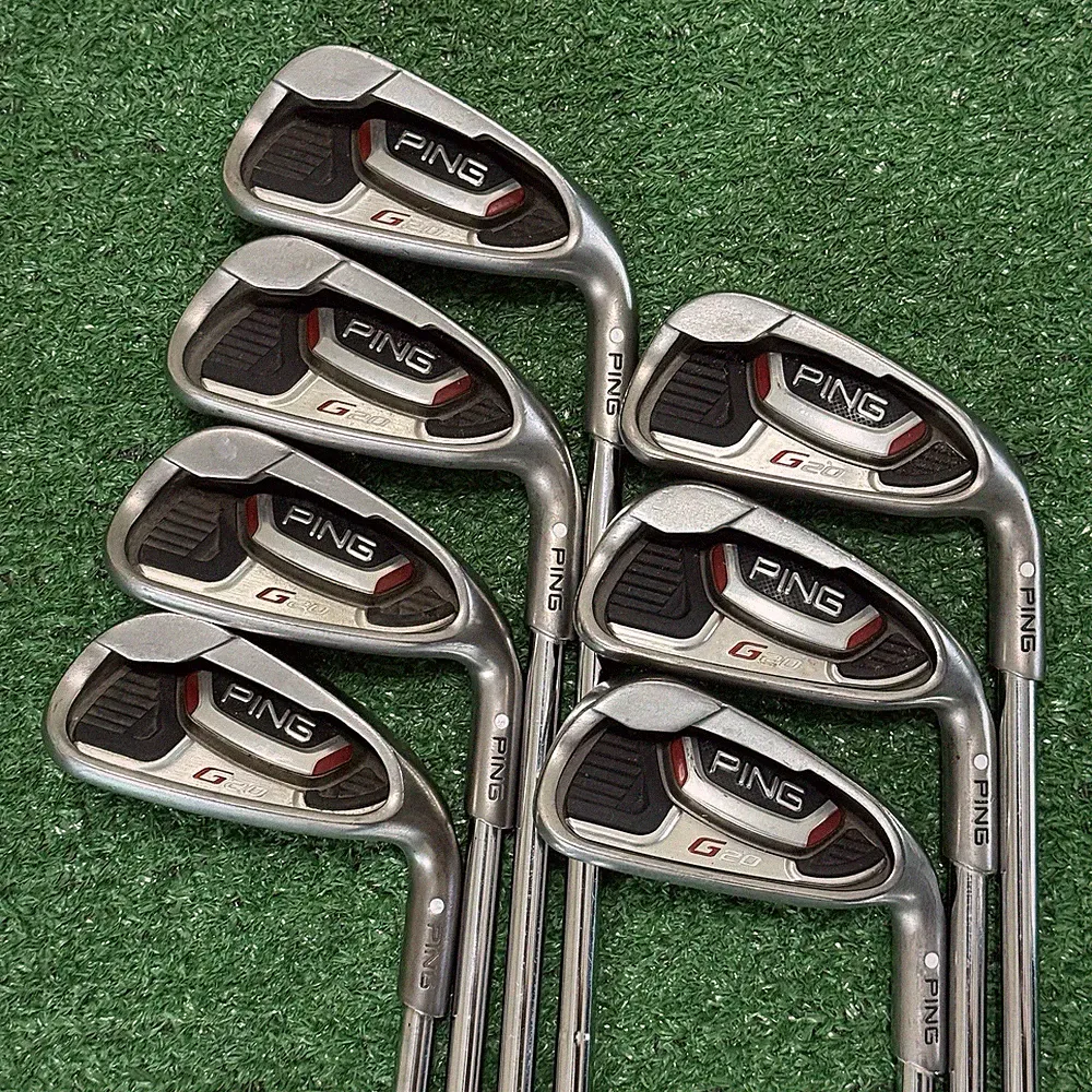 Ping G20 White Dot Iron Set 4-PW, Stiff Flex Steel, Right Handed RH, +1” Length
