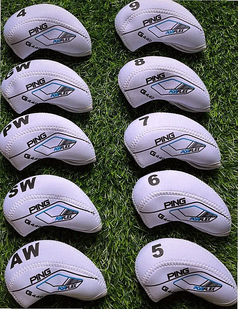 PING G440 Golf Club Iron Head Covers Neoprene 4-9ASPG/W White { 10Pcs }