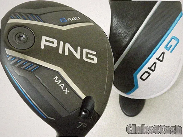 PING G440 Max Fairway 21° 7 Wood TOUR 2.0 Black 75 Stiff Flex +Cover .. MINT