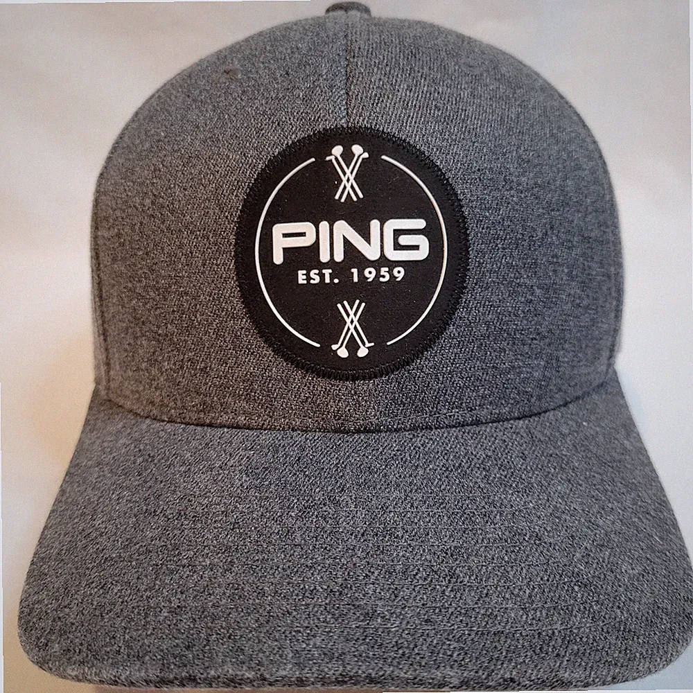 PING Golf Cap Mens Charcoal Heather 110 Flexfit Tech Snapback Hat NWOT FREE SHIP