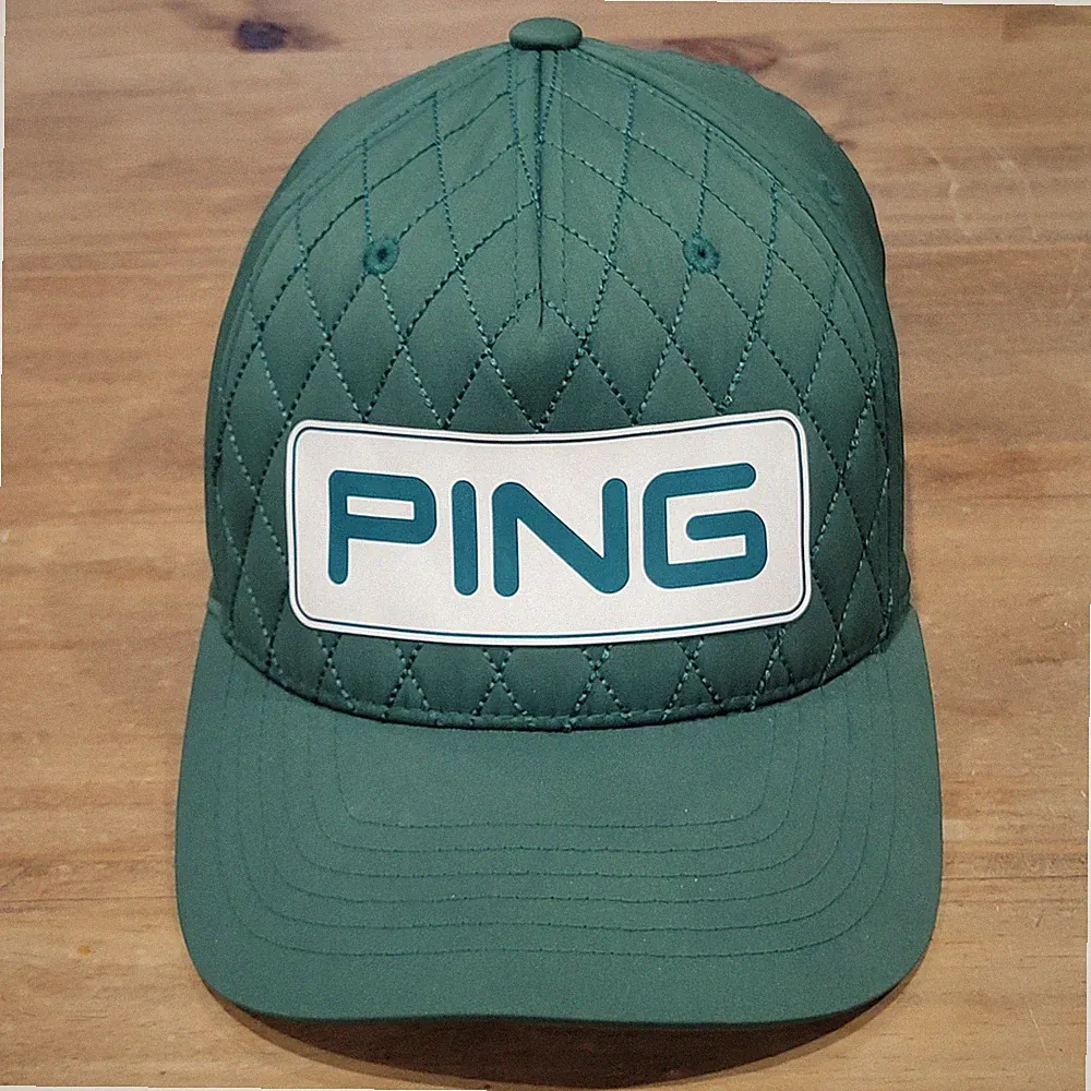 Ping Hat Cap Snapback Green White Patch Quilted 110 Flex Golf One Size