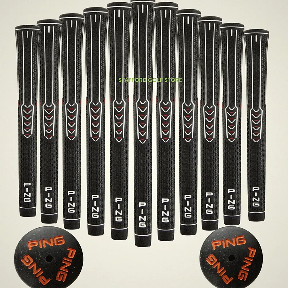 Ping ID-8 Golf Grips Bundle Set Midsize Oversize +1/16 .600 Ribbed Black Orange