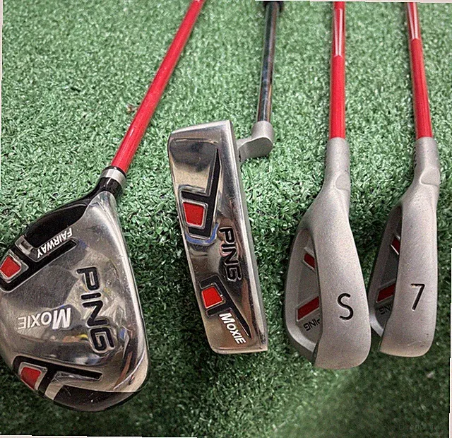 PING Moxie Youth Set 4 Clubs Driver, 7 Iron, SW & Putter W/ Carry Stand Bag LH