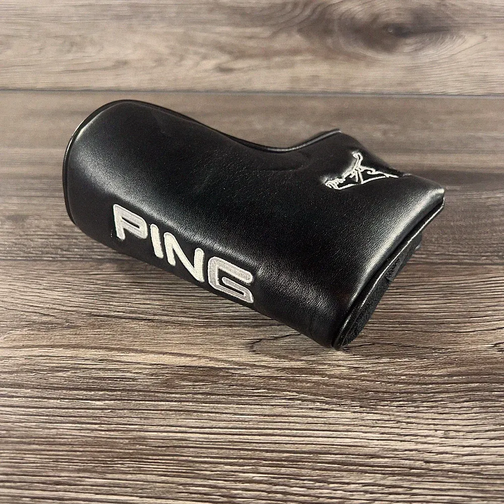 Ping Pingman Blade Putter Headcover Black Golf Club Cover Hook Loop Closure