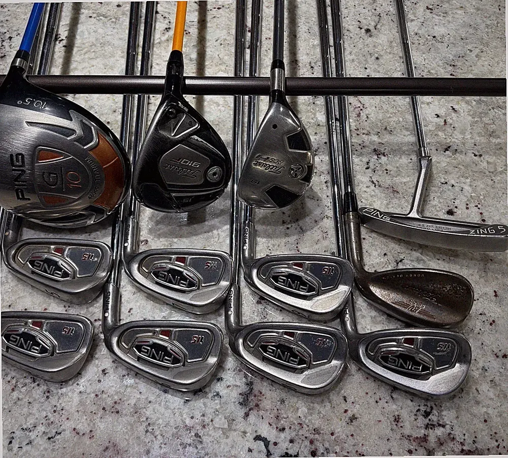 Ping Titleist Complete Golf Set Driver Wood Hybrid Irons Putter Vokey Stiff
