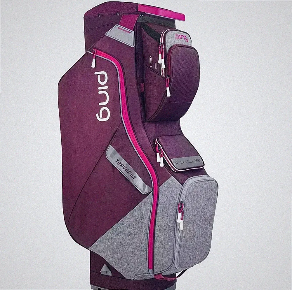 PING Women's Traverse Cart Golf Club Bag Purple Heather Grey