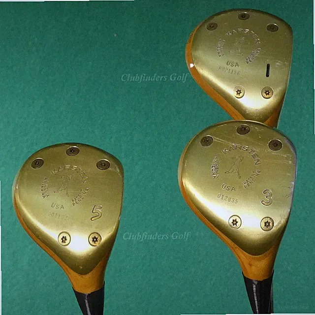 Ping Zing Blonde Laminated 1, 3 & 5 Woods Karsten KT-M Steel Stiff & HC SET OF 3