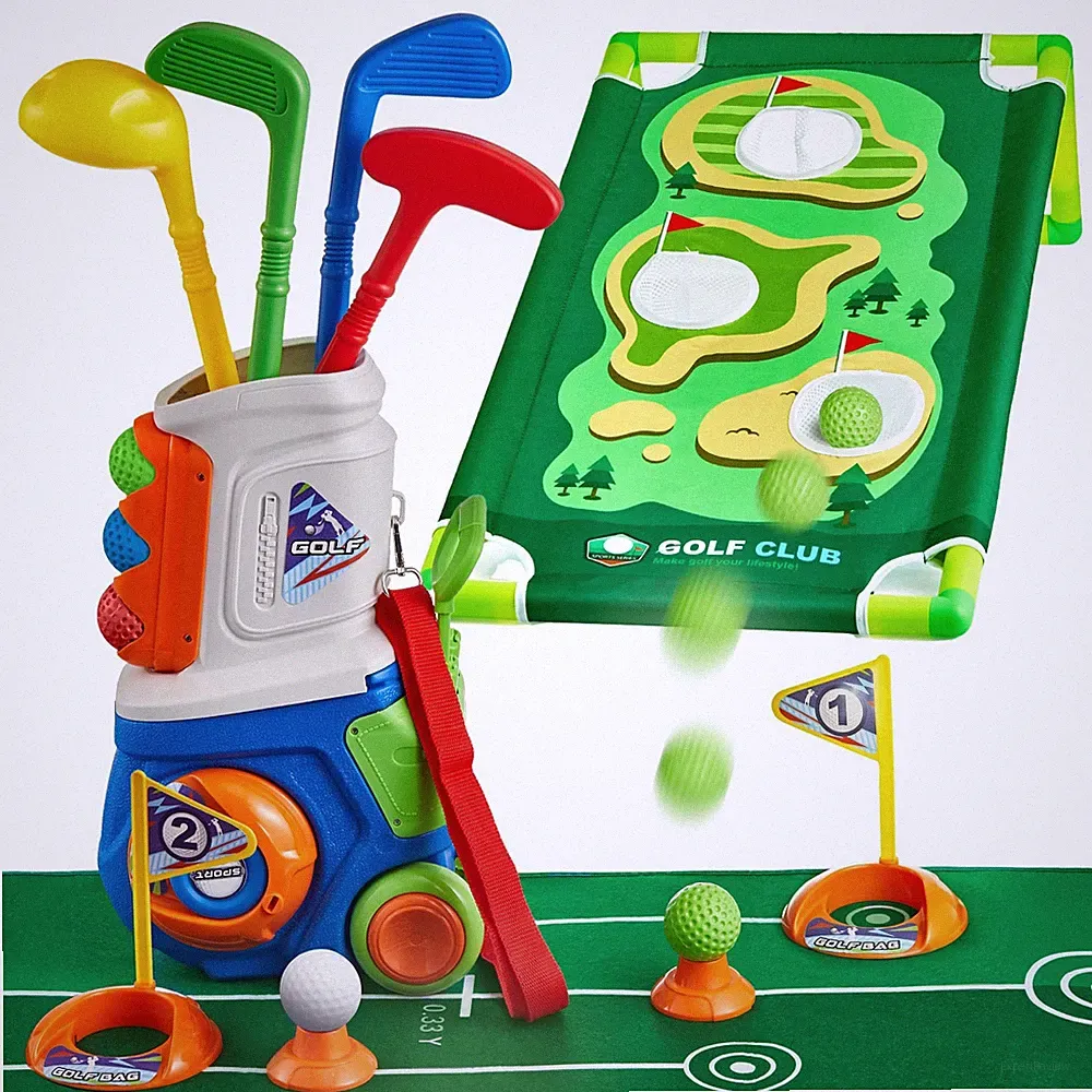 PJG 25 Pcs Toddler Golf Clubs Set, Kids Toys, Birthday Gift Small, Blue