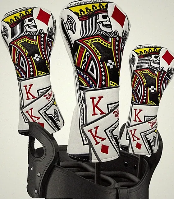 Poker Diamond Golf Club Covers - Driver, Wood & Putter Headcovers with Magnetic