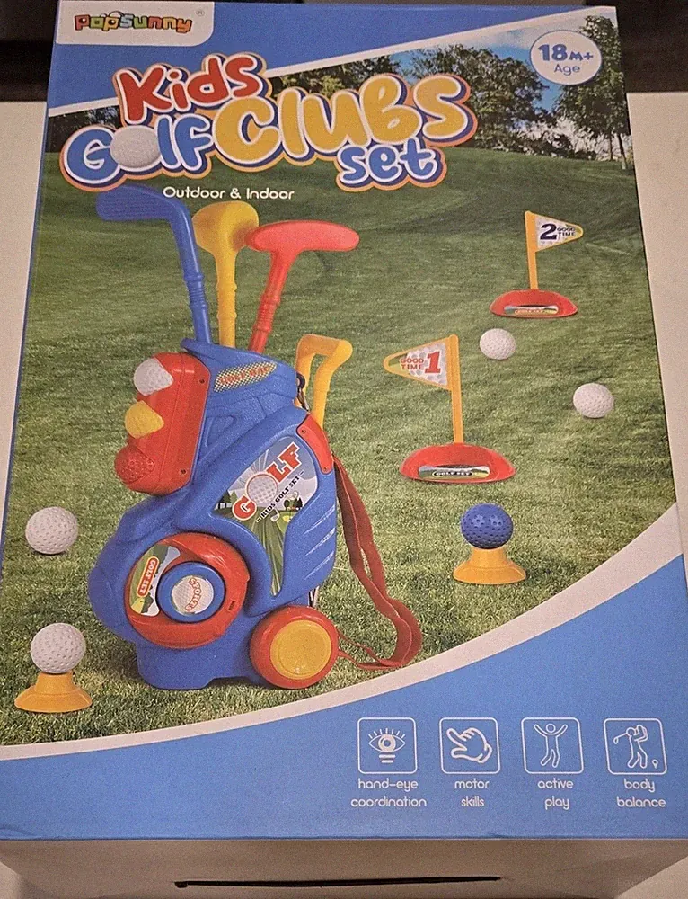 Popsunny Kids Golf Clubs Set Outdoor Indoor 18M+ CP10142 CP10144 2024