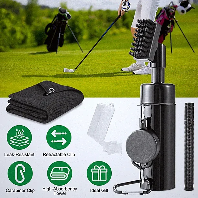 Portable Golf Groove Sharpener Golf Club Cleaning Accessories w/Retractable Clip