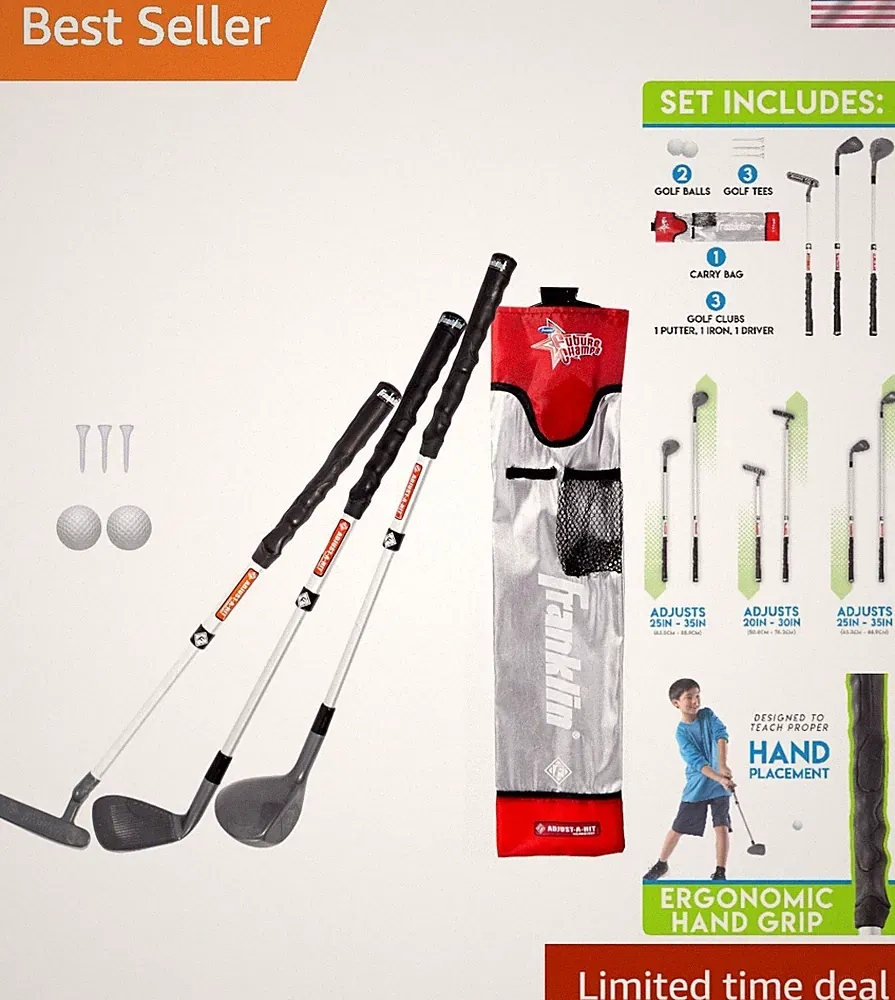 Portable Kids Golf Set with Adjustable Clubs - Fun Starter for Young Golfers