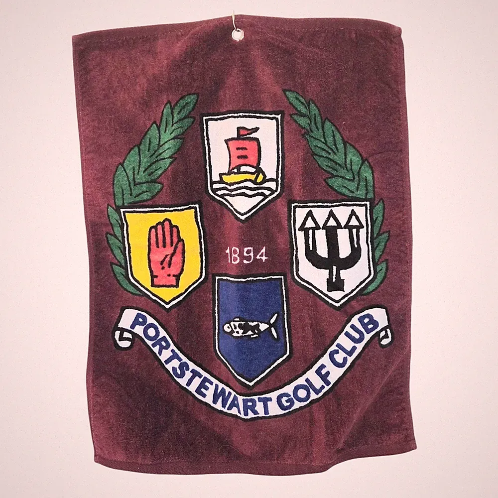 Portstewart Golf Club Bag Towel with Clip NWOT Cotton Terry 15 x 20