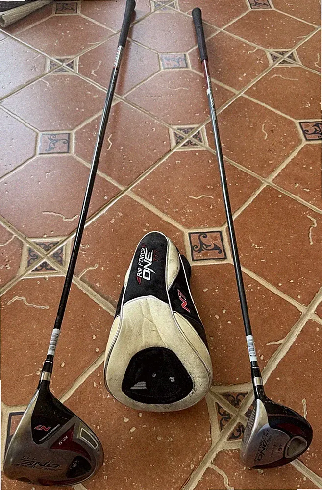 PowerBilt Air Force One Driver 12.5 & 3 Wood Graphite Shaft Golf Clubs RH EUC