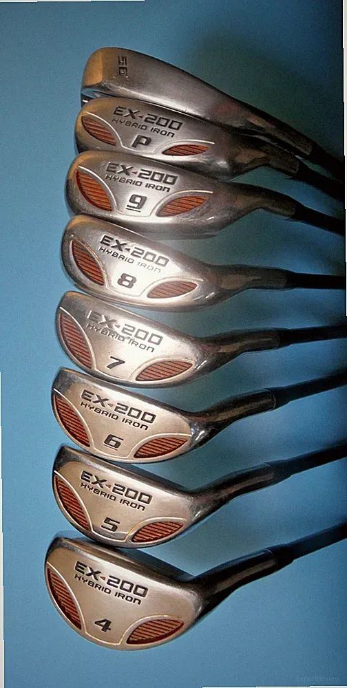PowerBilt EX-200 Hybrid Iron Set 4-PW SW Graphite Regular Flex 8 Clubs EXCELLENT