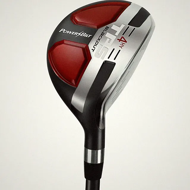 PowerBilt Golf TPS Blackout Hybrid Utility Club RH #4H / 22° Loft with Headcover
