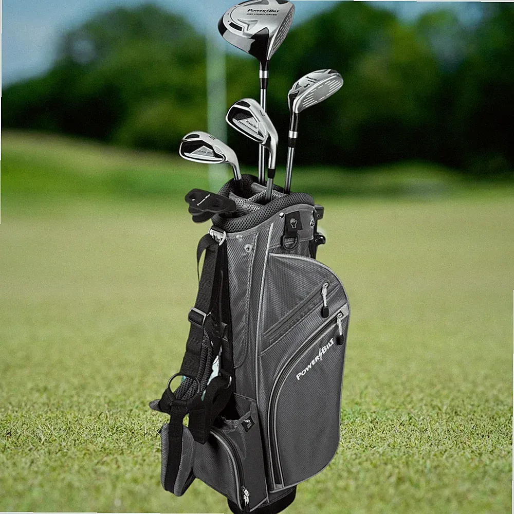 PowerBilt Junior Boys Complete Golf Club Set Silver Series 8pc Ages 9-12 Year RH
