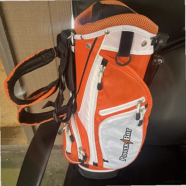 PowerBilt Kid Golf Bag Rickie Fowler Orange Edition Dual Strap 23” 5 Way Divider
