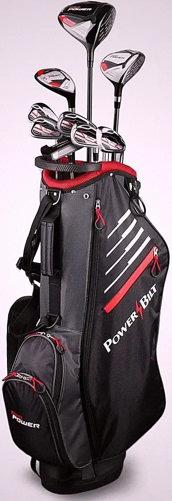 Powerbilt Pro Power Mens Complete Golf Club Set RH/LH Standard/Tall w/Stand Bag