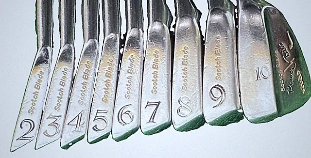 PowerBilt Scotch Blade Iron Set 2-PW RH Duo C Stiff Steel 5i 37" Victory Grips