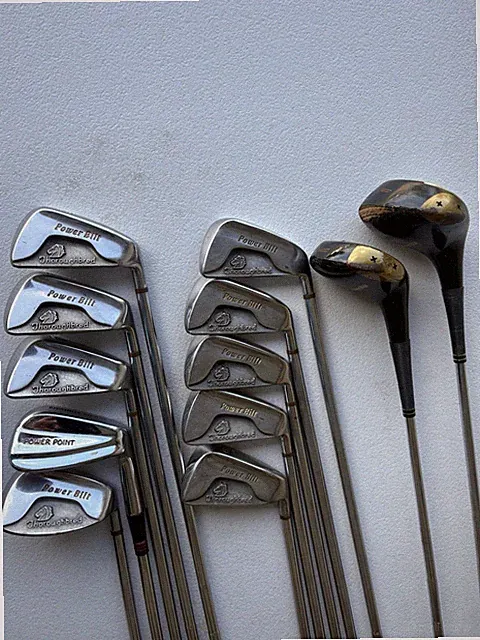 PowerBilt Thoroughbred SW-2 iron Steel Shafts. Thoroughbred 5 Wood and Driver