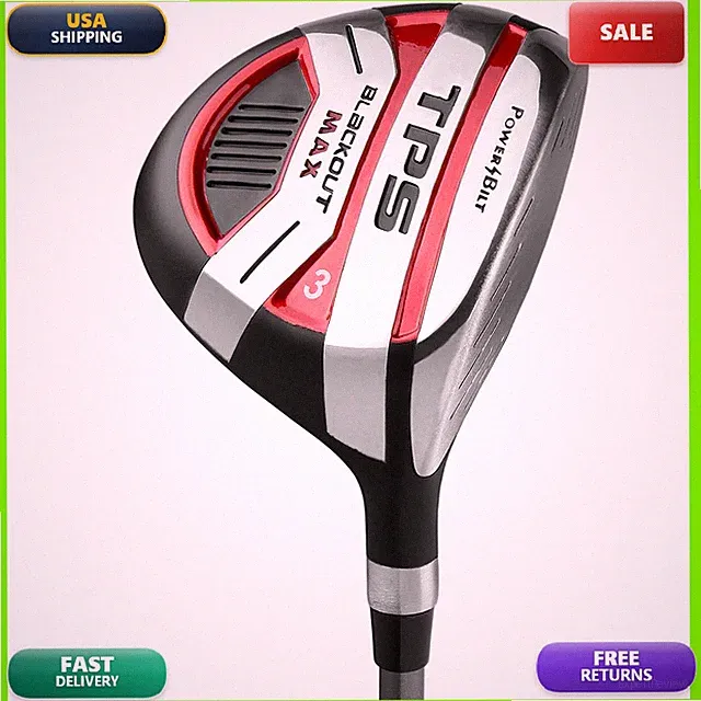 Powerbilt Tps Blackout Max 3 Fairway Wood Mens Right Handed Black/Red Pb126233