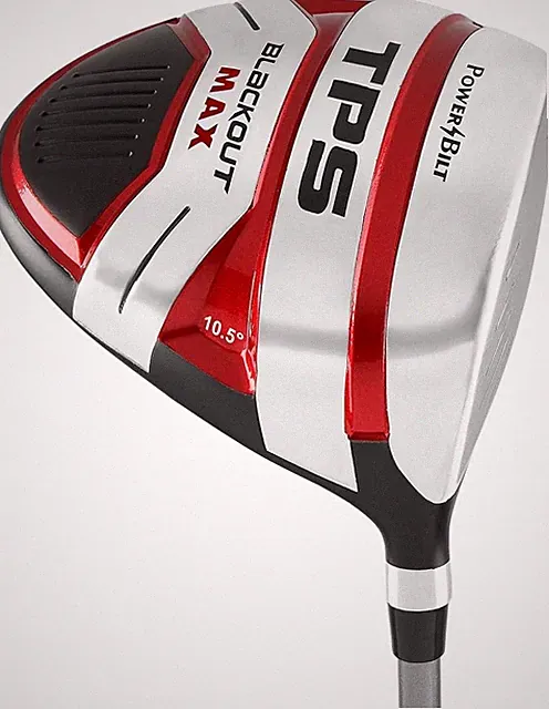 Powerbilt TPS Blackout Max Driver, Men'S 10.5 Degree in Black/Red with Headcover