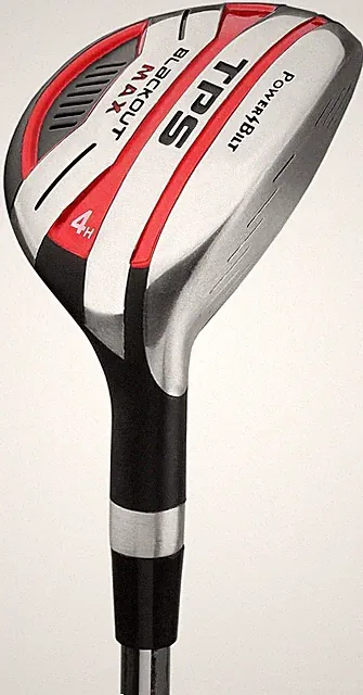 Powerbilt TPS Blackout Max Hybrid Golf Clubs, 3/4/5 Men'S Right Handed Black/Re