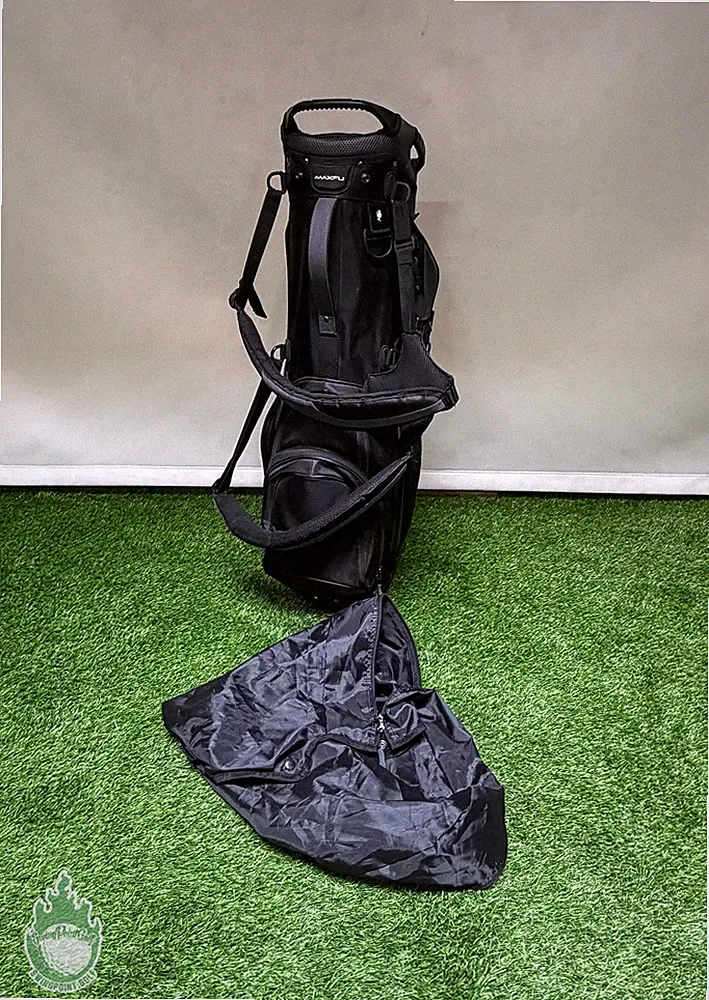 Pre-Owned Maxfli Honors Golf Black Cart Bag 5-way Divider Rainhood Included