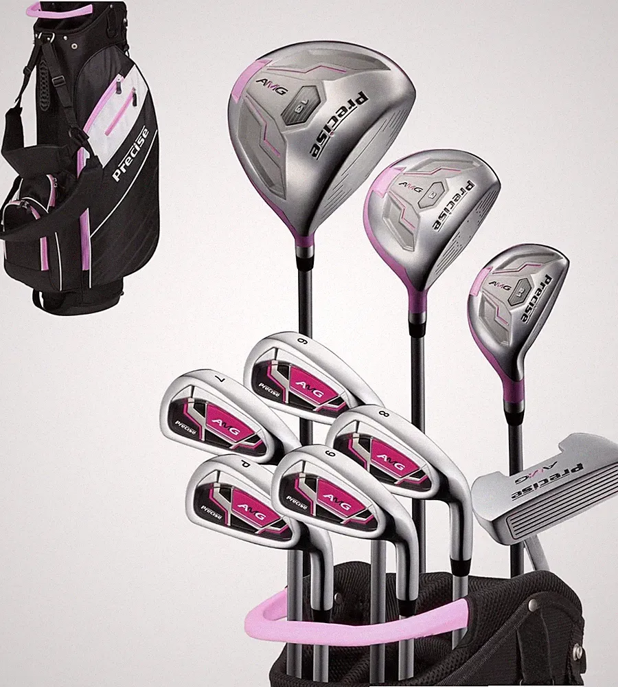 Precise AMG Complete Womens Golf Clubs Set, Includes Driver, Fairway, Hybrid, 6