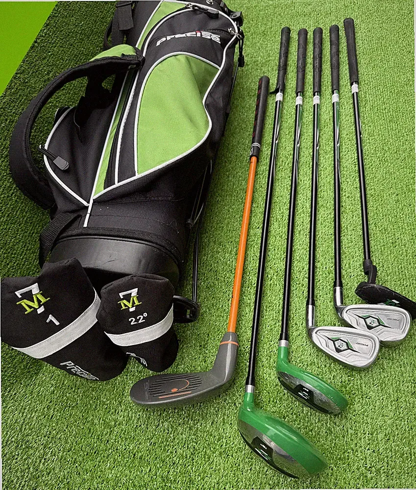 PRECISE M7 Junior Golf Club Set - Driver 22°Hybrid 7 P Putter Bag +Tee Up Putter