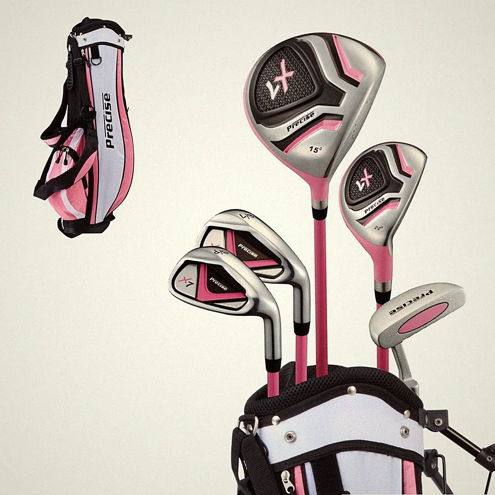 Precise X7 Junior Complete Kids Golf Clubs Set - Right Hand, Pink Ages 9-12