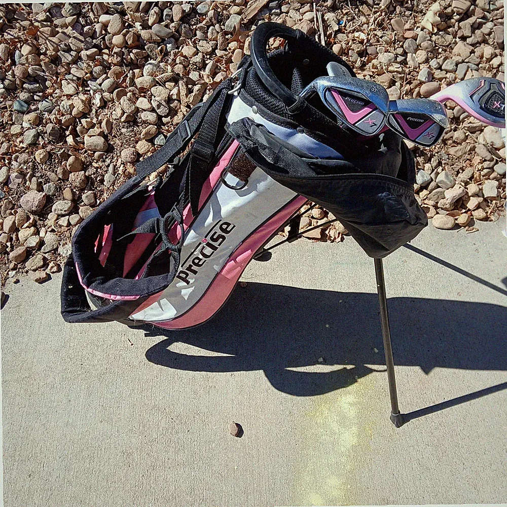 Precise X7 Junior Girls Golf Club Set Pink LH Left Stand Bag kids height 48-52"