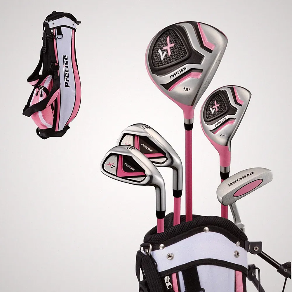Precise X7 Kids Complete Golf Club Set Pink Ages 6-8 Right Hand Driver Putter