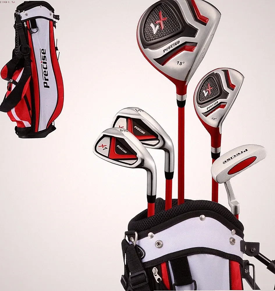 Precise X7 Kids Golf Clubs Set – Boys’ & Girls’Junior Golf Set,Red Ages6-8,Right