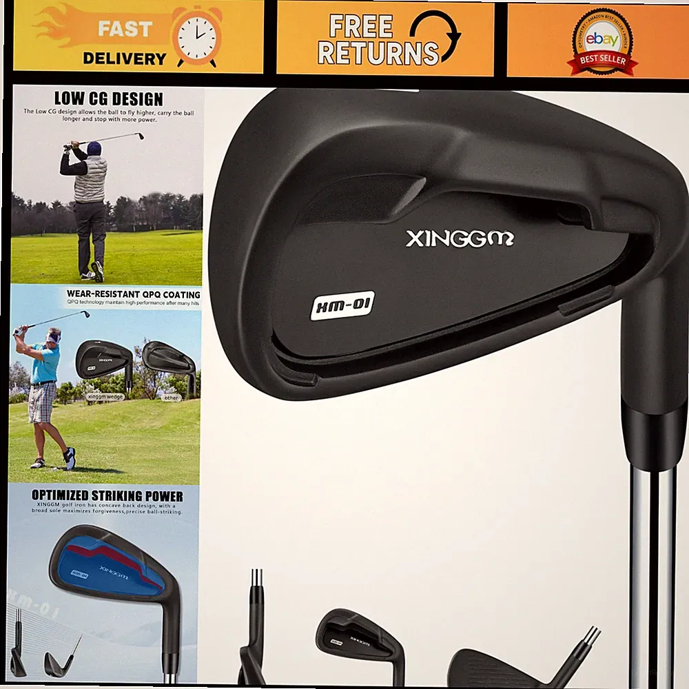 Premium Golf Irons Set for Men - Individual Steel Shaft Clubs, Right Hand, Stiff