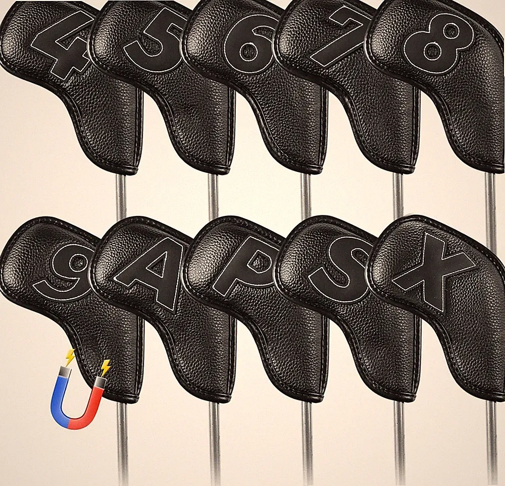 Premium Magnetic Leather Iron and Wedge Golf Club Head Covers