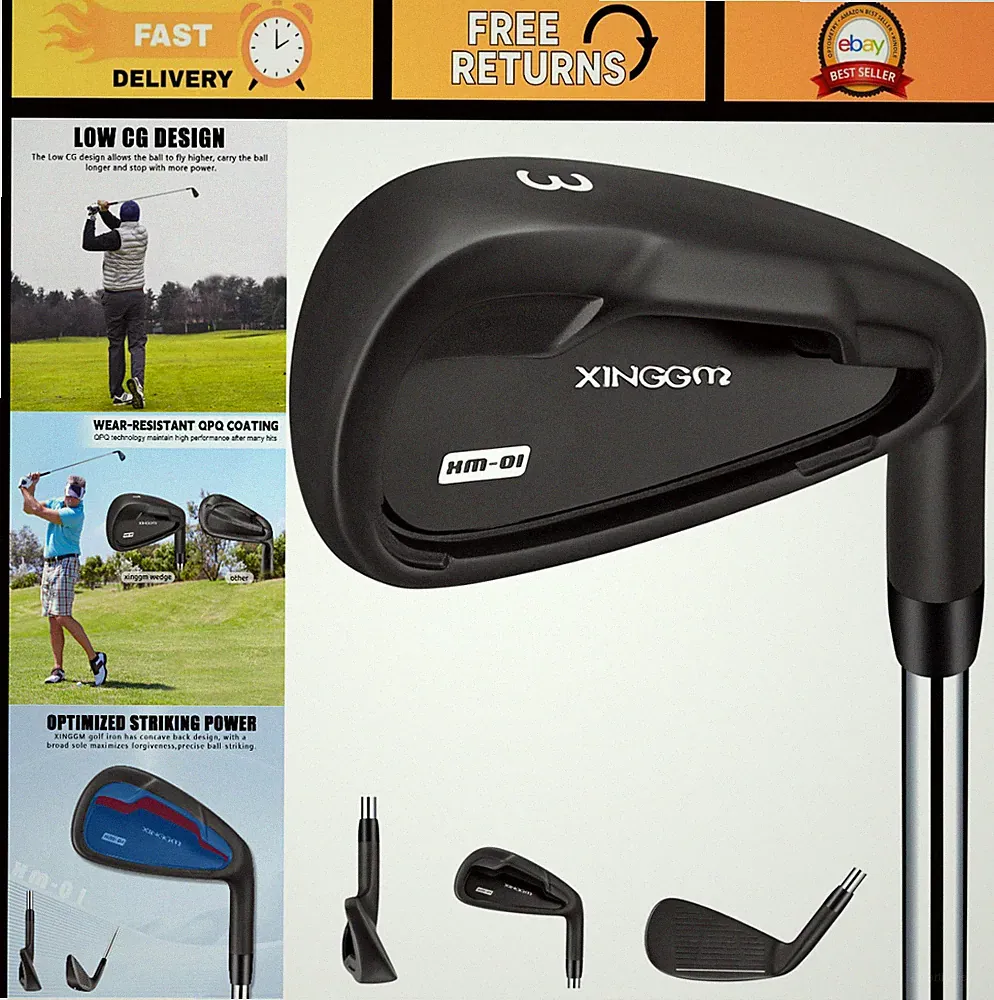 Premium Men's Golf Irons Set - Individual Steel Shaft Clubs for Right-Handed Gol