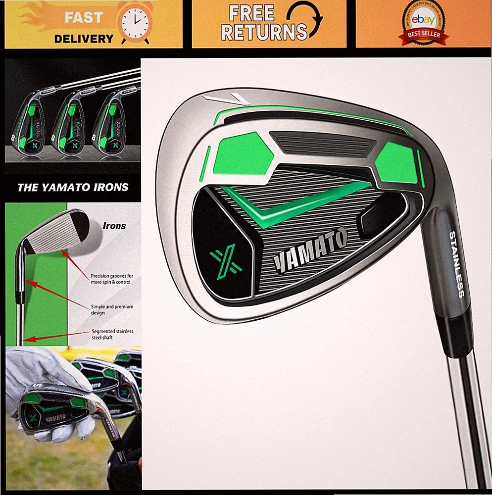 Premium Right-Handed Golf Irons Set 5-9 PW & Driving Irons 2-4, High Performance