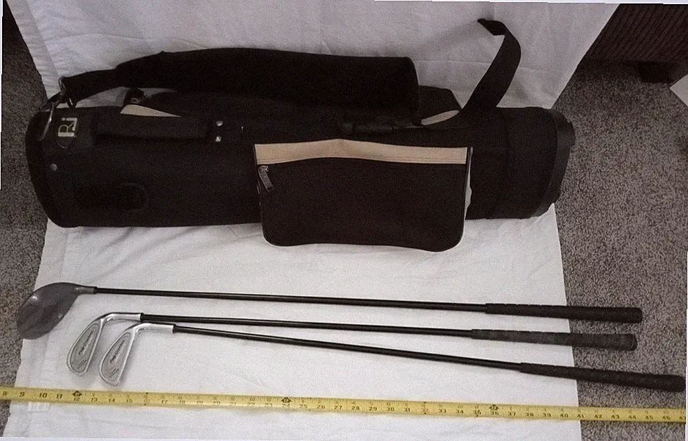 Pro Control Jr Kids 3pc Golf Clubs Right Hand protactic 5, 7, driver w/ bag.