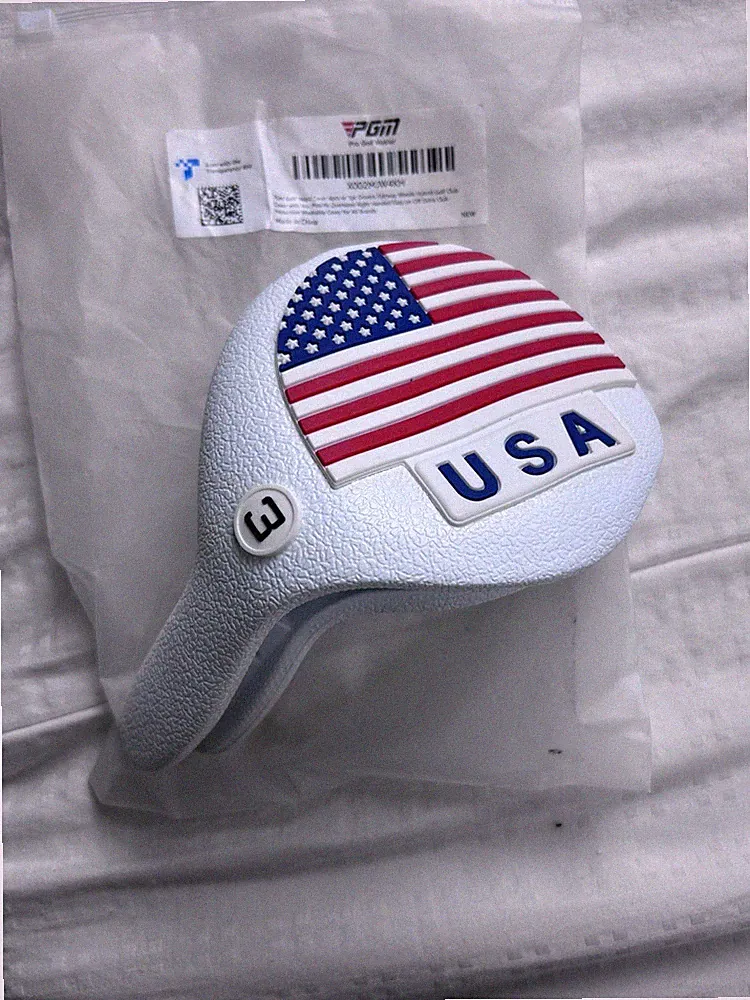 Pro Golf Master Club Covers Vinylplastic USA White w/ American Flag 3