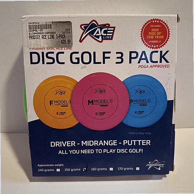 Prodigy Ace Line Disc Golf 3 Pack Starter Set 140 Grams Driver Midrange Putter