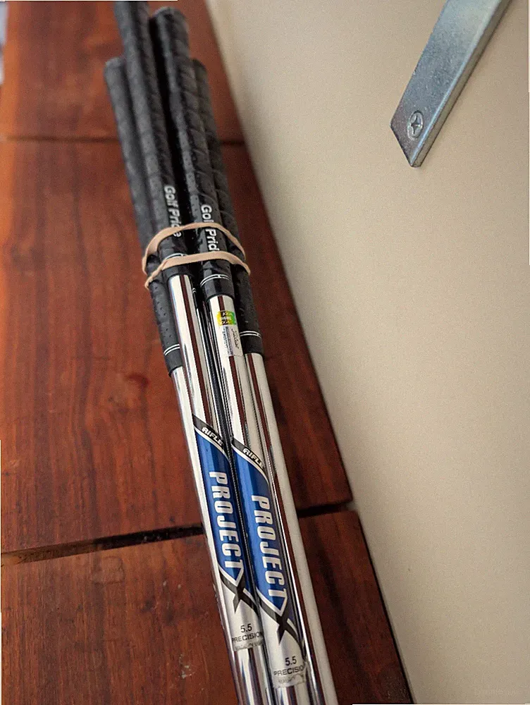 Project X 5.5 Precision Steel Golf Club Shafts Set Of 7, 4-P, Titlest Tips.