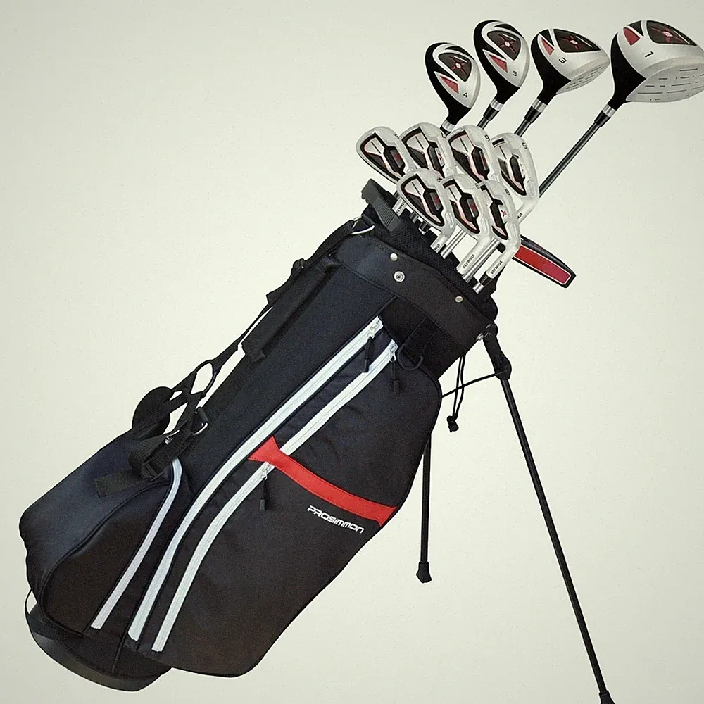 Prosimmon Golf X9 V2 Tall +1" Mens Graphite/Steel Golf Club Set &Bag -Stiff Flex