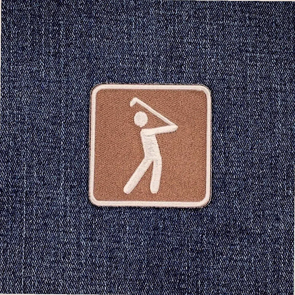 Public Golf Course Patch - Embroidered Golfing Sign Badge 2" (Iron On)