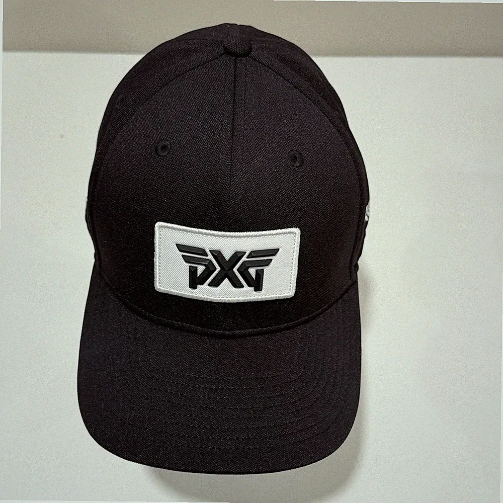 PXG Black Adjustable Breathable Golf Hat Polyester Logo Snapback Unisex