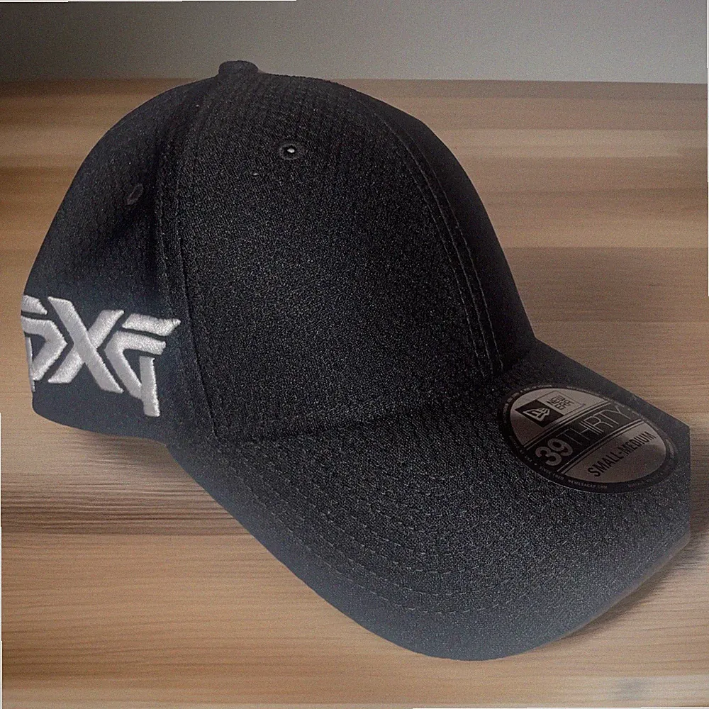 PXG Black & White Golf Hat New Era 39THIRTY Cap Fitted S/M Strech Fit