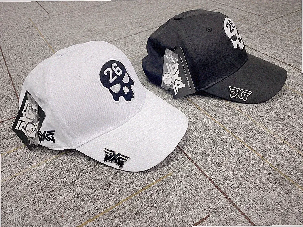 PXG Darkness Skull 26 Hat Golf Baseball Cap Black/White Adjustable US Shipping