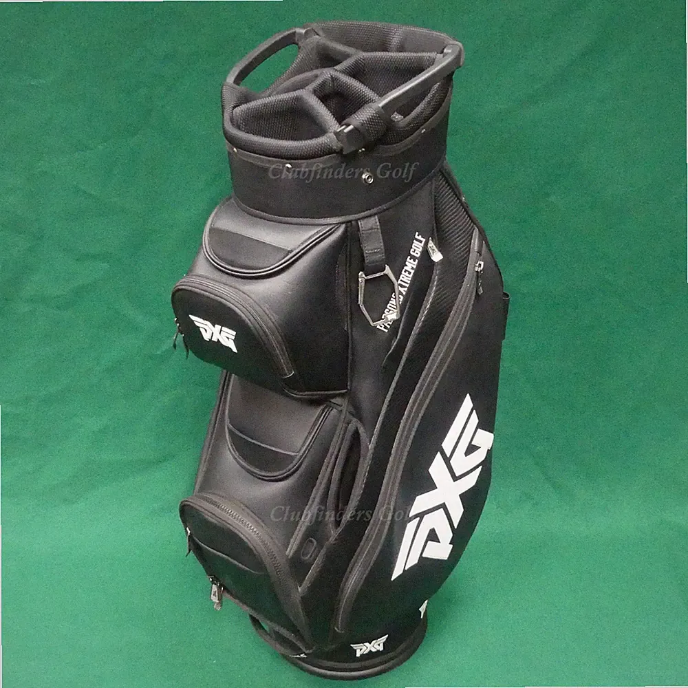PXG Deluxe Black/White 6-Way Golf Cart Bag w/ Raincover